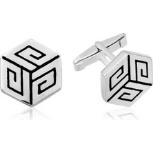 Tienda Elegante ​Gümüş Vintage Desenli Petek Kol Düğmesi