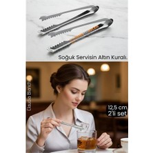 Nuveden Ieg™ Profesyonel Bar Serisi 2'li Paslanmaz Çelik Buz Maşası Seti | Kokteyl & Sunum Için Kayd�