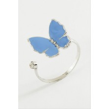 Zero Land Matrixzn Kelebek Taşlı Mineli Yüzük - Gümüş Rengi