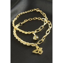 Zero Land Matrixzn Nazar Burgulu Zincir Bileklik - Sarı