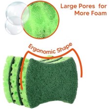 Nexa Bulaşık Süngeri 3'lü Paket, Büyük Gözenekli Bol Köpük Sağlayan Ergonomik Sünger