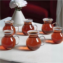 Nexa 6’lı Borosilikat Cam Çay Bardağı - Geniş Hazneli Dayanıklı Cam Çay Bardağı Seti