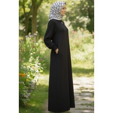 En Woman Aerobin Kumaş Tesettür Cepli Ferace - Günlük Rahat Kesim Uzun Kap