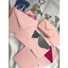 Nexa Pembe Zarf Küçük Mesaj Zarfı Pink Envelope 7x9 cm - 10 Adet