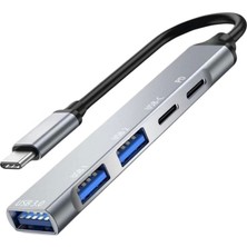 Aesco 5in1 Metal USB Hub – Yüksek Hızlı Çoklayıcı, 5 Bağlantı Noktalı, Dayanıklı ve Taşınabilir Tasarım ( Lisinya )