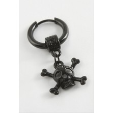 Zero Land Matrixzn Kuru Kafa Erkek Çelik Küpe - Siyah