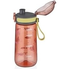 Liora Tkk 400ML Pipetsiz Taşıma Askılı Süzgeçli Çocuk Su Matarası (Turuncu)
