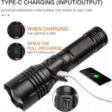 Aesco F-38  Yüksek Güç Ultra Spot Uzun Menzilli El Feneri Şarj Edilebilir LED   Güçlü El Fener Aydınlatma - Lisinya