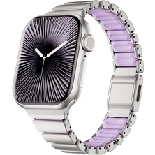 AktarMobile Apple Watch 6 5 4 3 2 1 Se 38 40 mm Uyumlu Titanyum Kordon Silikon Iç Yüzey Hafif Premium Kayış