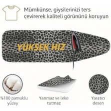 Liora Ütü Masası Kılıfı, Keçeli Yanmaz, Pamuklu, Gri Leopar Desenli, 145X56 Cm, Battal Boy Xxl