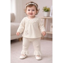 Butik Kız Bebek - Çocuk %100 Pamuklu Alt - Üst 2'li Takım