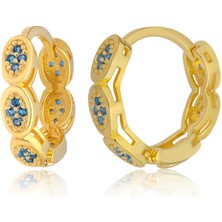 Tienda Elegante Gümüş Zirkon Taşlı Halka Kadın Küpe