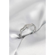 Prativas Minimal Yıldız Model Gümüş Renk Zirkon Taşlı Kadın Yüzük - PRT3500EB10544