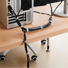 Liora Cırt Bant Kablo Düzenleyici Yapışkanlı Cırt Cırt 5.5 Metre Kablo Düzenleme Organizer Bant Ev Ofis ve Araç Için Pratik Çözüm
