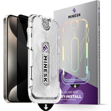 Liora iphone 15 Pro Max Için Privacy Hayalet Gizlilik Filtreli Kolay Kurulum Ekran Koruyucu Toz Bırakmayan ve Kendiliğinden Yapışan Hizalama Kitli Temperli Cam (15 Pro Max)