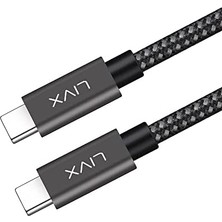 Liora 100W 5A Type C To Type C Hızlı Şarj ve Data Kablosu Halat Örgülü Space Gray Mbt (2 Metre)