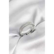 Prativas Gümüş Renk Minimal Zirkon Taşlı Kadın Yüzük - PRT3500EB10413