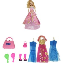Aesco Bebek Yedek Elbiseli ve Aksesuarlı - 1115-21 - Açık Pembe (Lisinya)