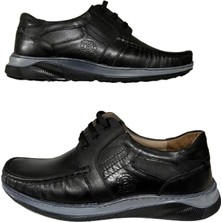 Brothers Erkek Hakiki Deri Ultra Rahat Şık Siyah Günlük Baba Ayakkabısı