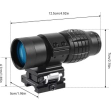 Aesco Magnifier 3x Yakınlaştırmalı Dürbün - 22MM Ray Uyumlu, Katlanır Yaylı Ayaklı ( Lisinya )