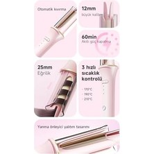 Nexa Otomatik Saç Maşası Kalın Su Dalgası 32MM - 30 Saniyede Isınma (Pembe)