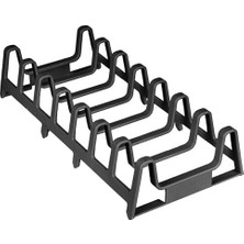 Liora Plastik Çok Amaçlı Tabak Rafı, 6 Bölmeli, Mutfak Düzenleyici (Siyah)