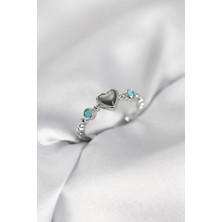 Prativas Gümüş Renk Hematit Taşlı Kadın Yüzük - PRT3500EB10609