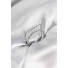 Prativas Gümüş Renk Sedefli Zirkon Taşlı 2li Kadın Yüzük - PRT3500EB10411