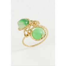 Zero Land Matrixzn Ceyt Doğal Taşlı Yüzük - Gümüş Rengi