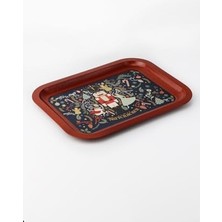 Liora Evle- Nutcracker Desenli Metal Tepsi - Çay Kahve Tepsisi - Sunum Tepsisi 23 cm x 31 cm (Nutcracker)