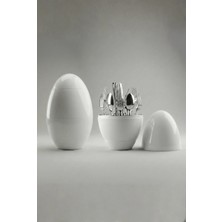 Onon Olimpos 6 Kişilik 24 Parça Beyaz Yumurta Standlı Çatal Kaşık Bıçak Takımı