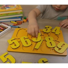 Gözeler Ahşap Sayılar Puzzle - Eğitici Oyuncak - Montessori Temelli Rakam Öğretici - 30X20 cm