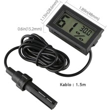 Aesco Robot Elektronik Dijital Ekran Sıcaklık ve Nem Ölçer - Termometre Higrometre Kuluçka ( Lisinya )