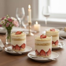 Liora 3'lü Cam Magnolia ve Tatlı Kasesi Seti – 400 ml Büyük Hacimli Silindir Sunum Bardağı – Geniş Ağızlı Şeffaf Puding, Muhallebi, Dondurma ve Tiramisu Kup – 10 cm