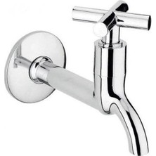 Aesco 4lü Artı Aç Kapa 4 Kollu Krom Çevirveli Musluk Duvardan Tek Girişli ( Lisinya )