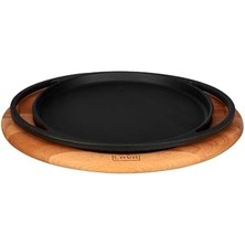 Liora Döküm Pizza//pankek Tavası, Ahşap Altlıklı - Lv As 120 - Lv As 133