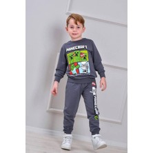 Cg Kids Minecraft Erkek Çocuk 2 Iplik Alt Üst Takım Süper Kalite Kumaş Eşofman Detay