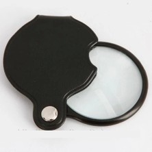 Aesco -5X-50MM-MINI Büyüteç,cepte Taşınan,optik Lens Katlanabilir Deri KAPLAMA-XX1051 ( Lisinya )