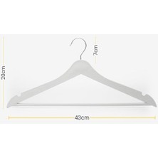 Nexa 24 Adet Beyaz Ahşap Görünümlü Plastik Askı Kıyafet Elbise Gömlek Askısı