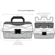 Nexa 6892AG 2 Tepsili Sanat Tedarik Kutusu, Kaldırma Tepsileri ile Taşınabilir Sanat ve El Sanatları Düzenleyici, Plastik Saklama Kutusu, Gri/siyah