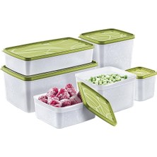 Liora Life Derin Dondurucu Saklama Kabı 6'lı Set 9.5 Litre - Bpa (Yeşil)