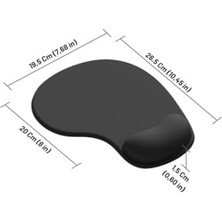 Nexa Siyah Mouse Pad – Bilek Destekli, Dayanıklı Ergonomik Tasarım