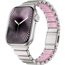 AktarMobile Apple Watch 6 5 4 3 2 1 Se 38 40 mm Uyumlu Titanyum Kordon Silikon Iç Yüzey Hafif Premium Kayış