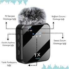 Aesco Yüksek Kalite Profesyonel 3 In 1 Kablosuz Taşınabilir Yaka Mikrofonu Tüylü - Lisinya
