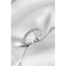 Prativas Gümüş Renk Sıralı Zirkon Taşlı Model Kadın Yüzük - PRT3500EB10514