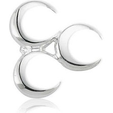 Tienda Elegante Gümüş Üç Hilal Rozet