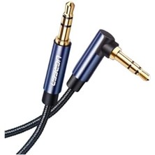 Nexa 90 Derece L Tipi 3.5 mm Aux Ses Kablosu Mavi 2 Metre