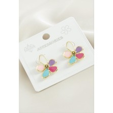 Zero Land Matrixzn Çiçek Mineli Küpe - Ebruli