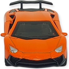 Aesco Çek Bırak Metal Küçük Arabalar 8 cm - 6411A-11 - Turuncu (Lisinya)