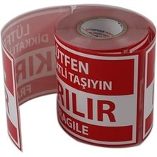 Nexa Kırılır Etiketi Büyük Boy Kuşe, Fragile Label Yapışkanlı Etiket 100X150MM Ruloda 250 Adet Koli Için Çıkartma Güvenlik Etiketi, Dikkat Kırılır Uyarı Etiketi, Paketleme